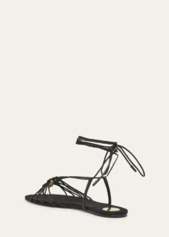 Saint LaurentBabylone Strappy YSL Ankle-Tie Sandals