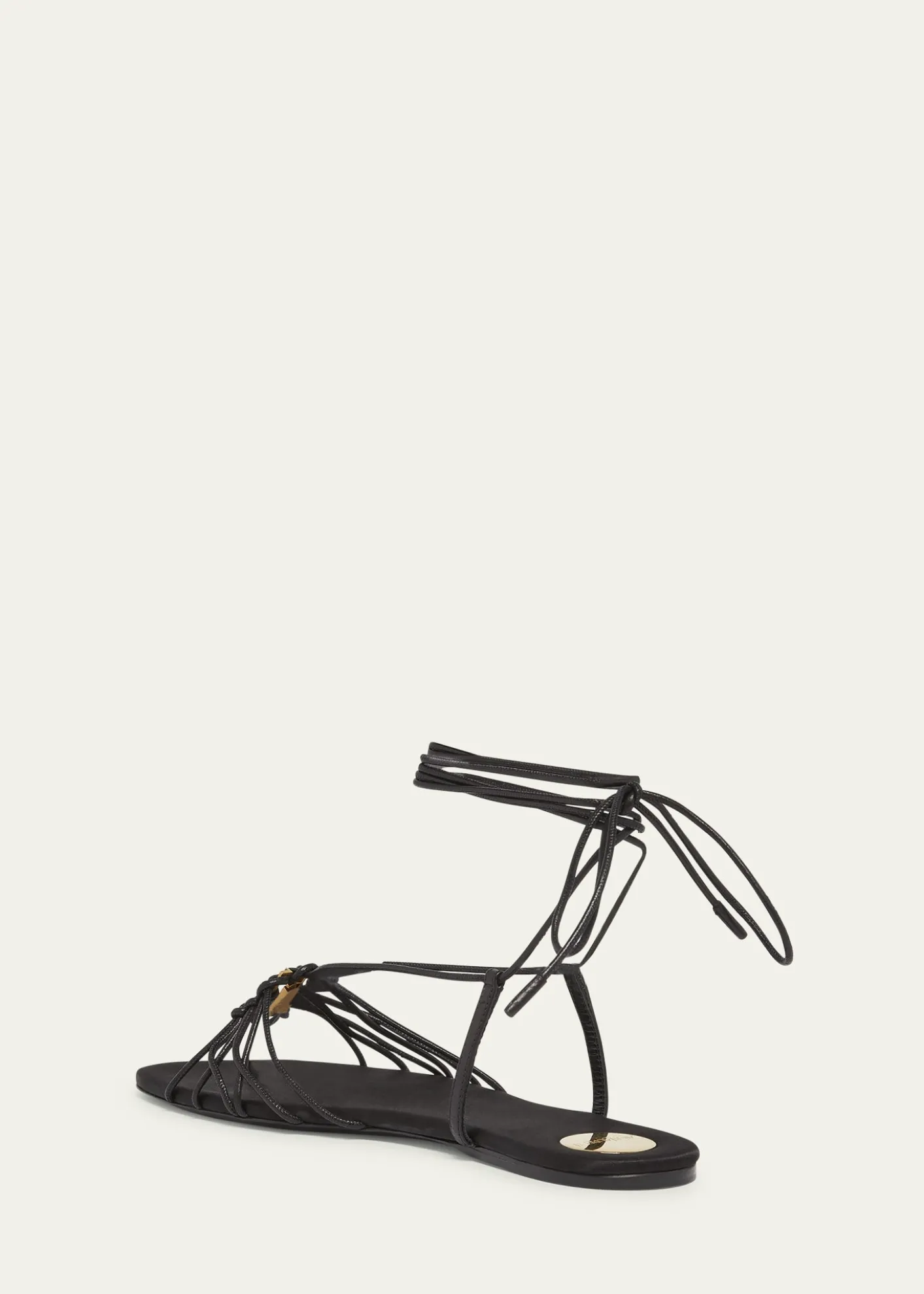 Saint LaurentBabylone Strappy YSL Ankle-Tie Sandals