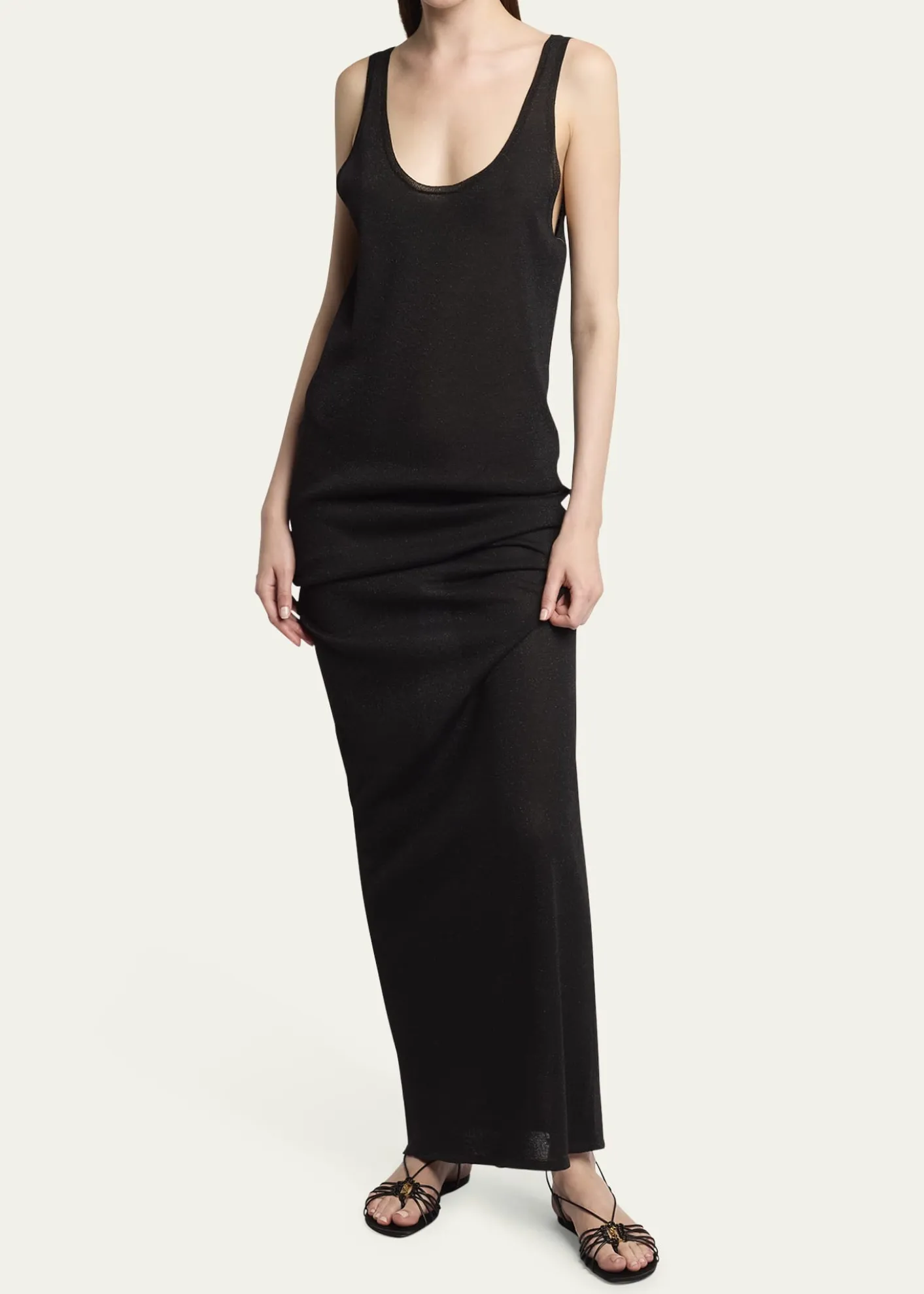 Saint LaurentBabylone Strappy YSL Ankle-Tie Sandals
