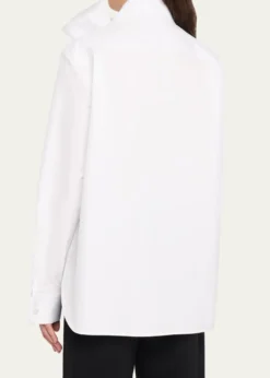 Saint LaurentBow-Detail Cotton Poplin Blouse
