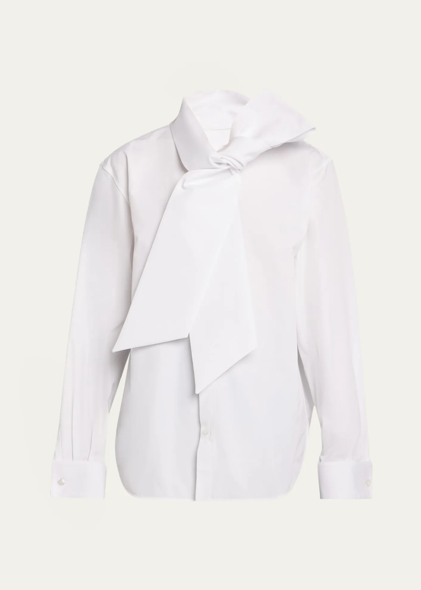 Saint LaurentBow-Detail Cotton Poplin Blouse