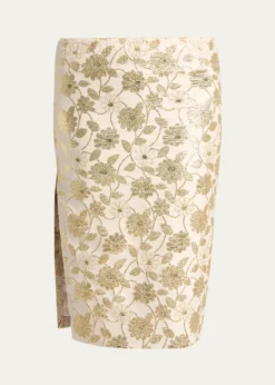 Saint LaurentBrocade Midi Skirt