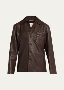Saint LaurentBubbled Lambskin Leather Jacket