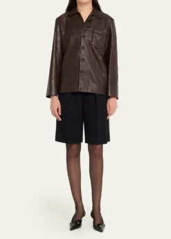 Saint LaurentBubbled Lambskin Leather Jacket