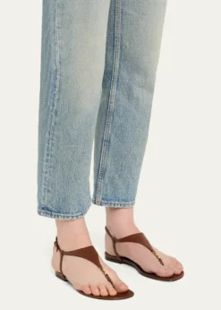 Saint LaurentCassandra YSL Smooth Leather Sandals