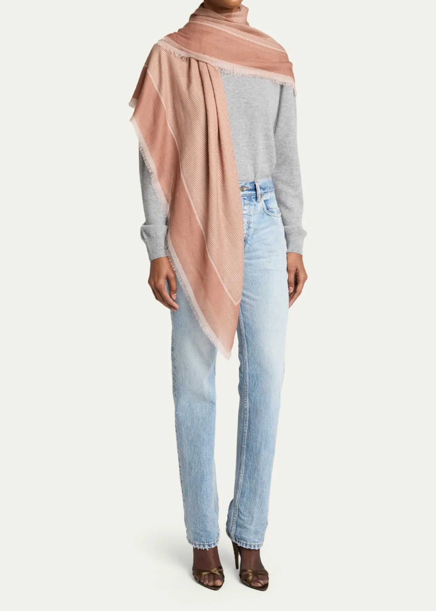 Saint LaurentCassandre Cashmere & Silk Etamine Scarf