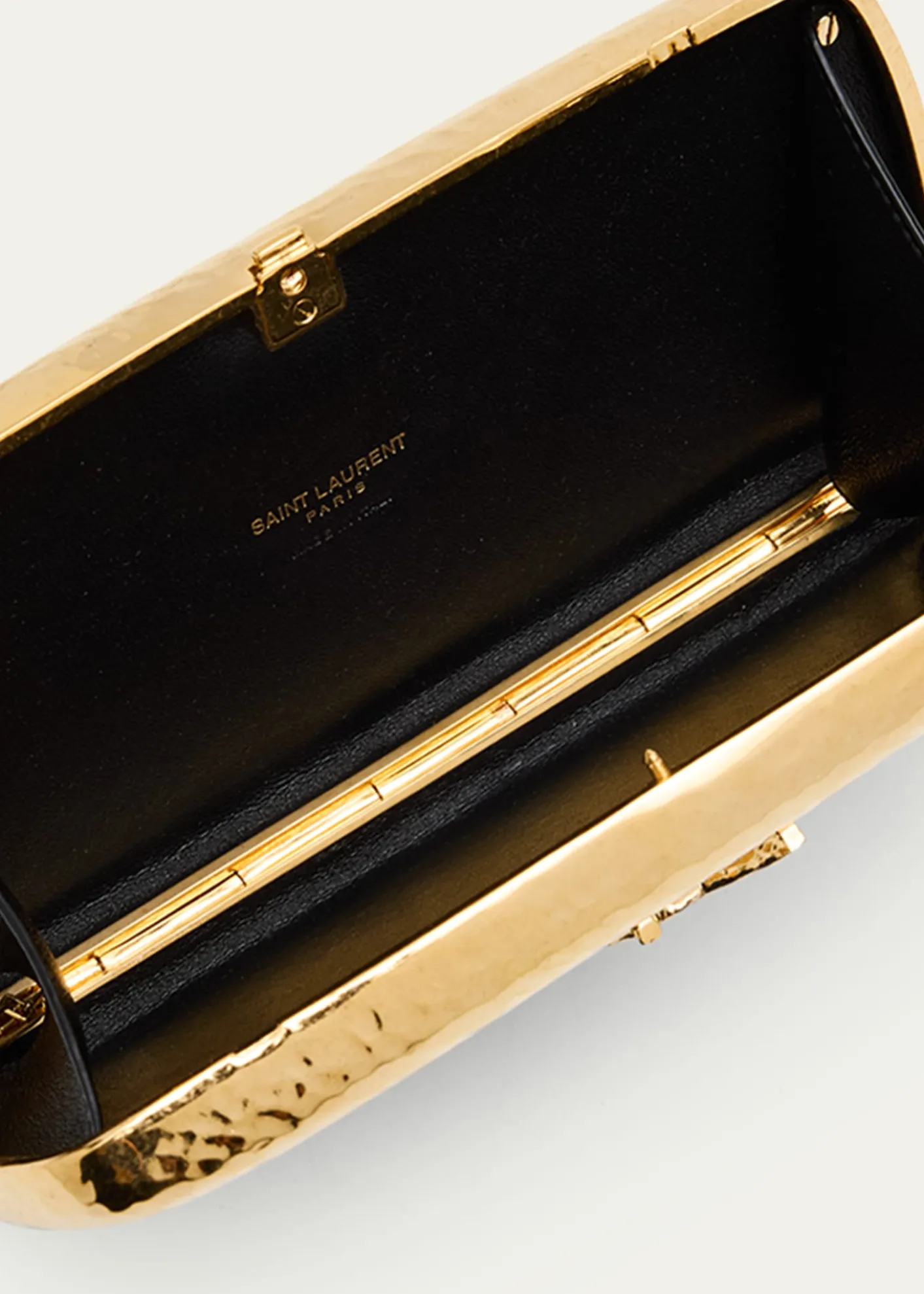 Saint LaurentCassandre Martele YSL Clutch Bag in Hammered Metal