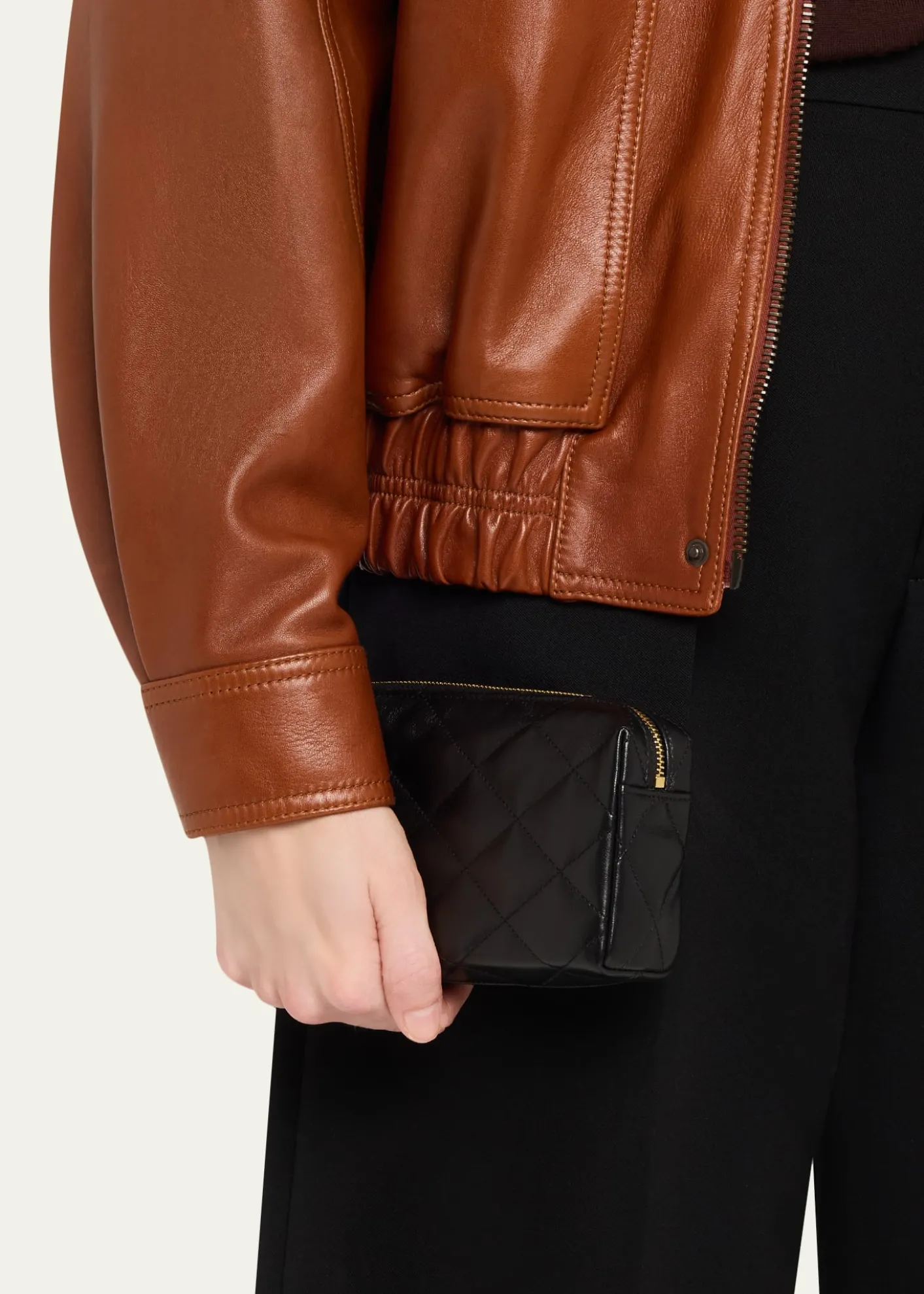 Saint LaurentCassandre Quilted Leather Wristlet Clutch Bag