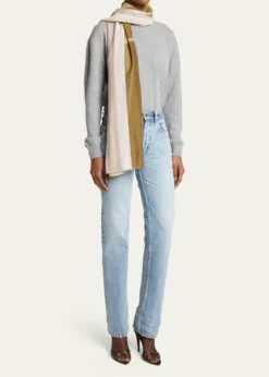 Saint LaurentCassandre Striped Stole in Cotton and Silk