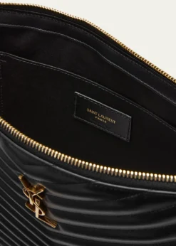 Saint LaurentCassandre YSL Monogram Large Pouch in Smooth Leather