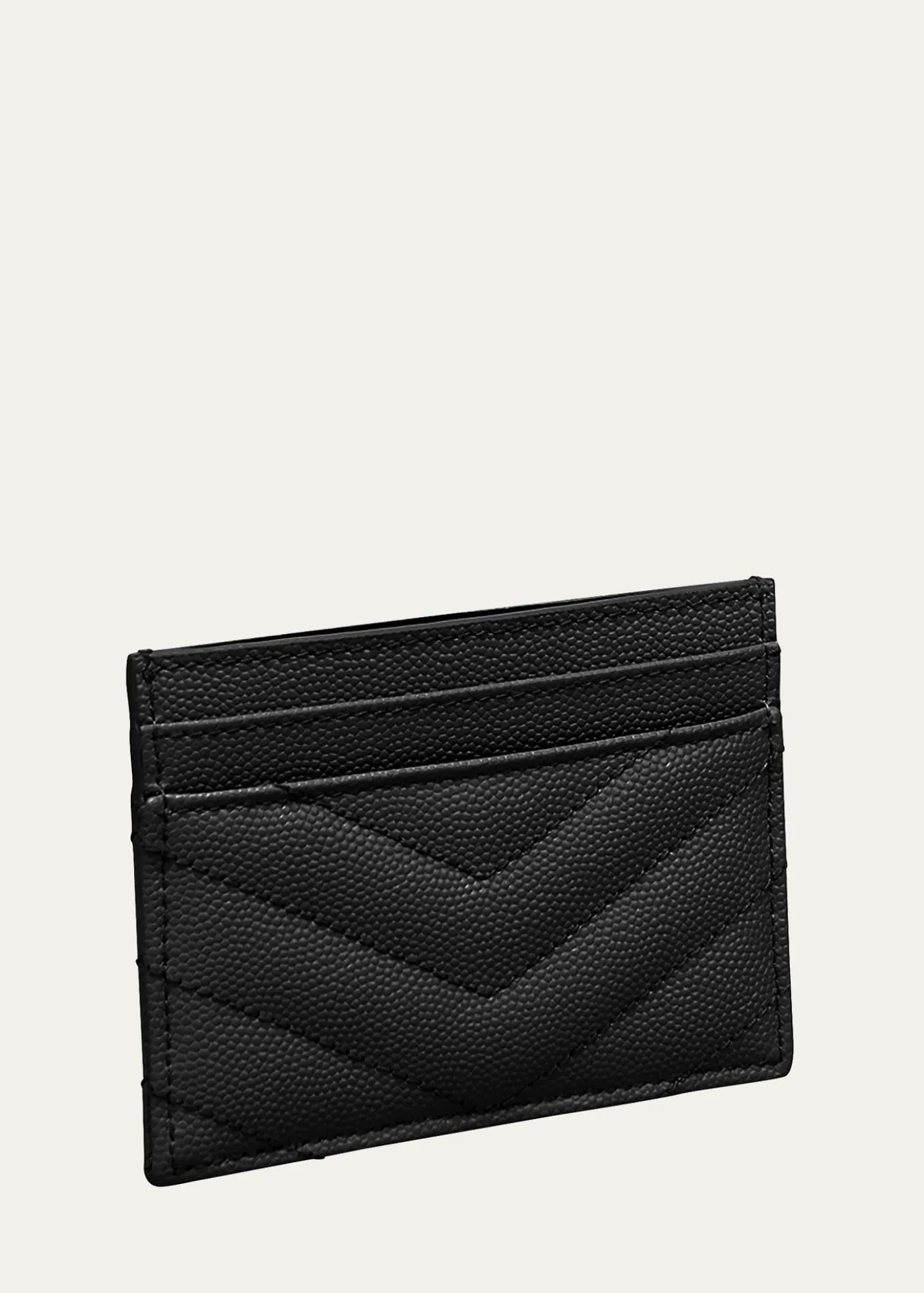 Saint LaurentCassandre YSL Monogram Card Case in Grained Leather