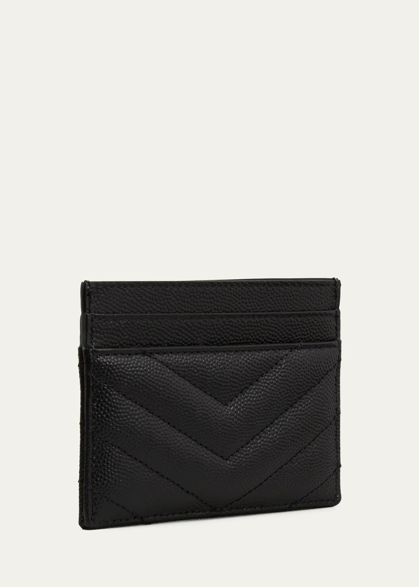 Saint LaurentCassandre YSL Monogram Card Case in Grained Leather