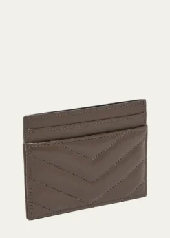 Saint LaurentCassandre YSL Monogram Card Case in Quilted Smooth Leather