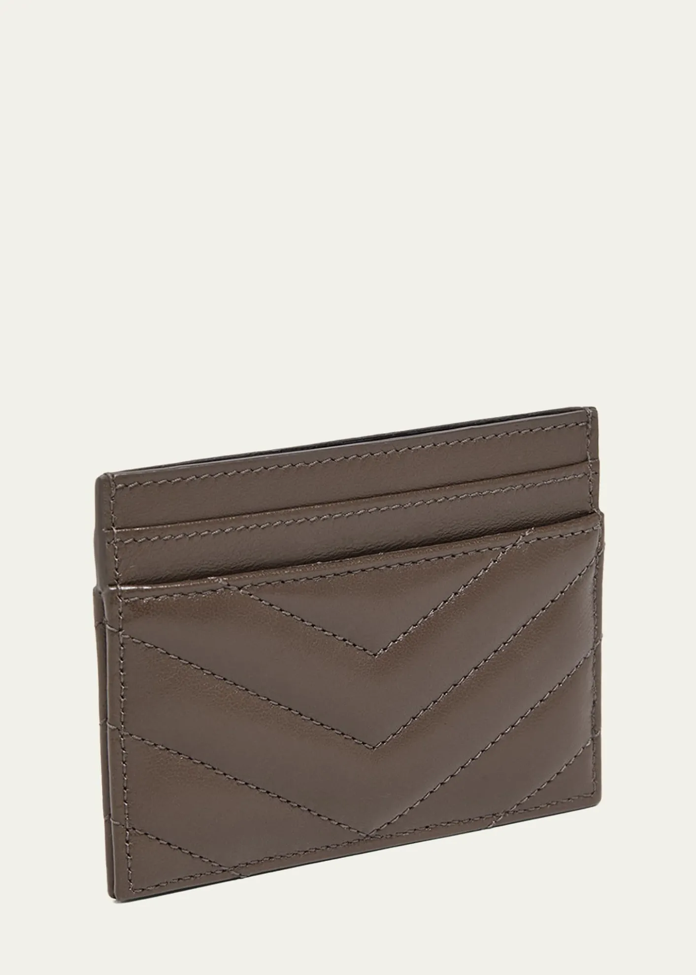 Saint LaurentCassandre YSL Monogram Card Case in Quilted Smooth Leather