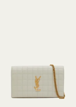 Saint LaurentCassandre YSL Wallet on Chain in Quilted Smooth Leather