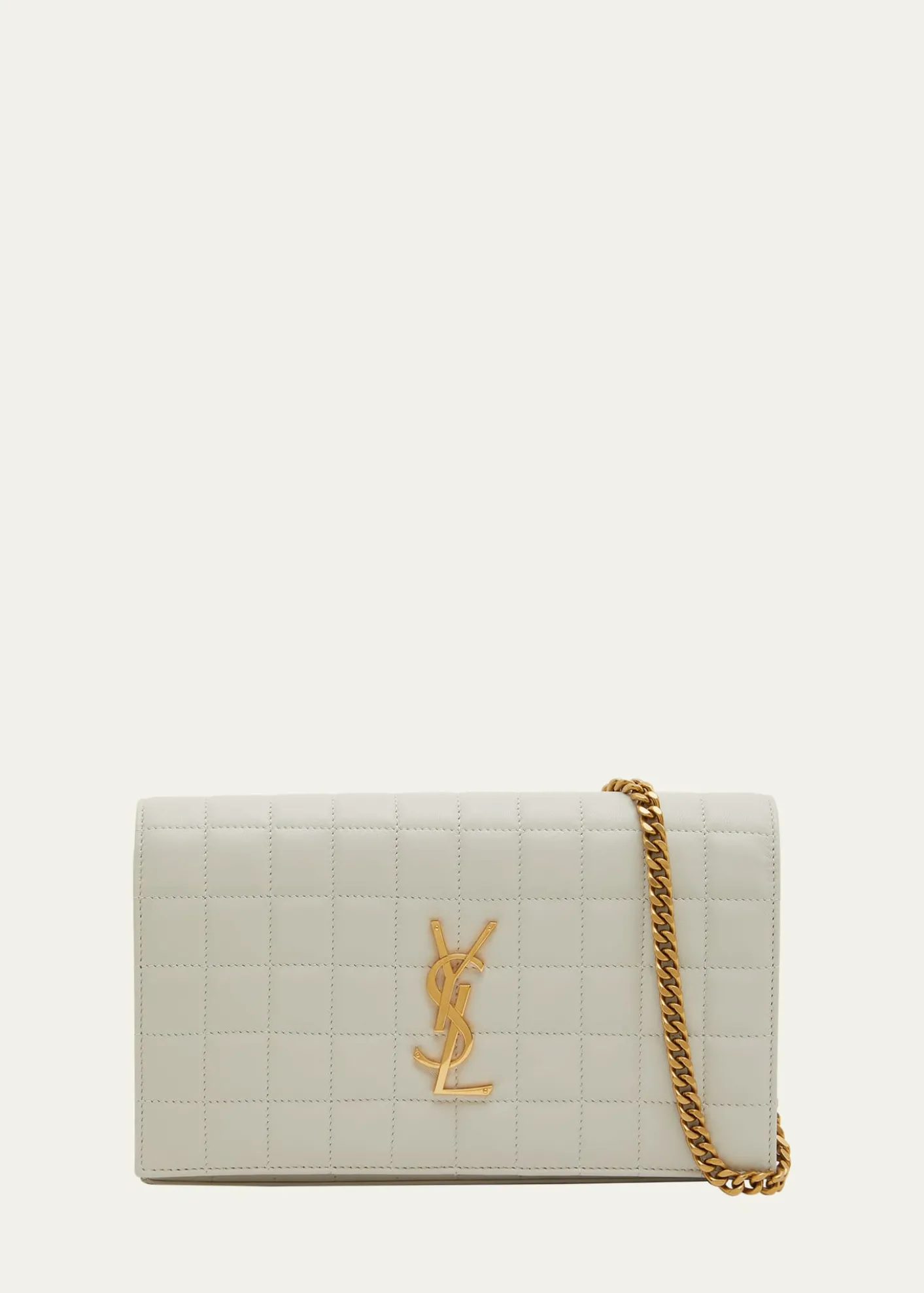 Saint LaurentCassandre YSL Wallet on Chain in Quilted Smooth Leather