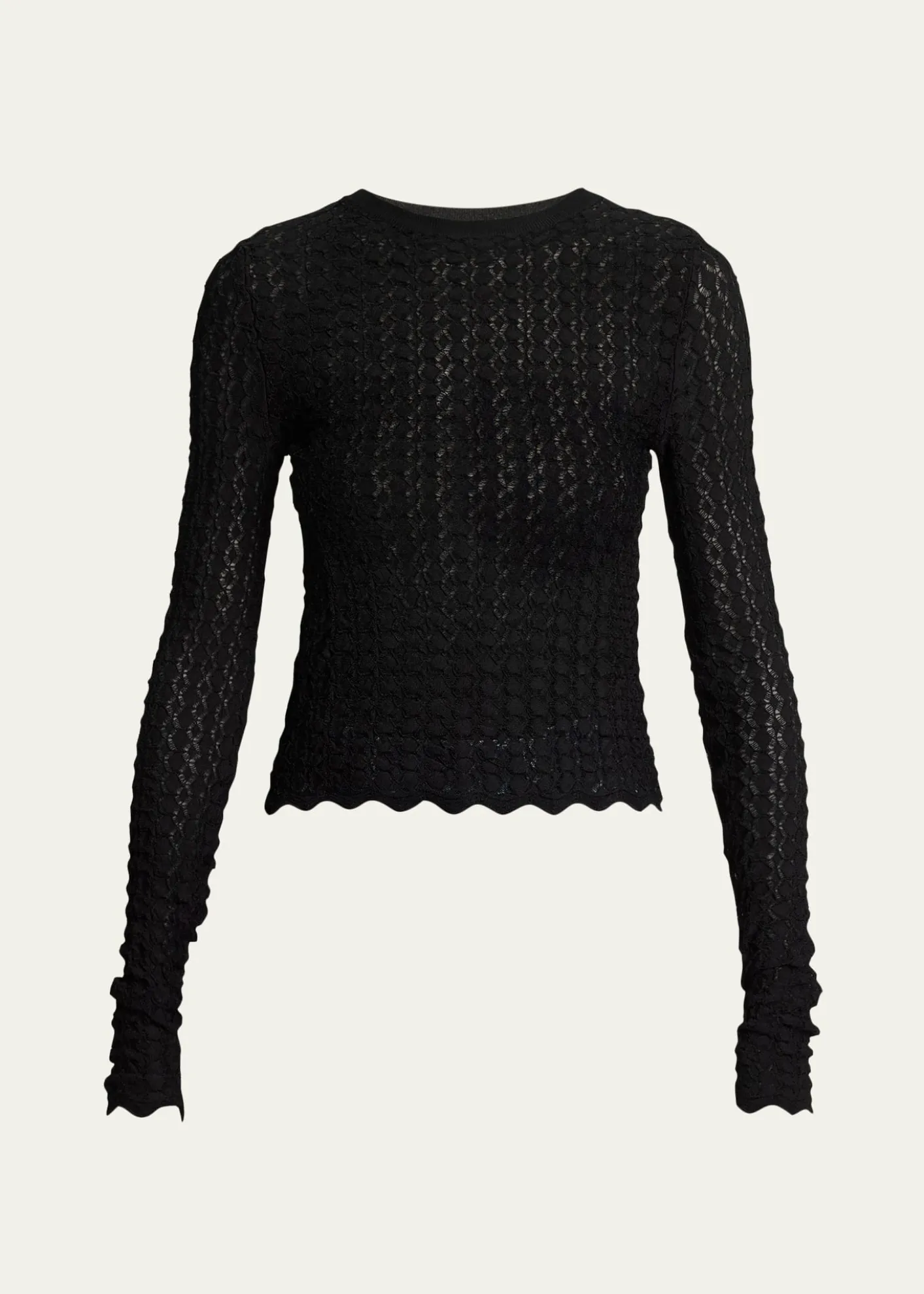 Saint LaurentDiamond Open-Knit Long-Sleeve Top