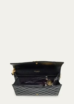 Saint LaurentEnvelope Flap YSL Clutch Bag in Grained Leather