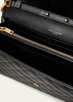 Saint LaurentEnvelope Triquilt YSL Crossbody in Grained Leather