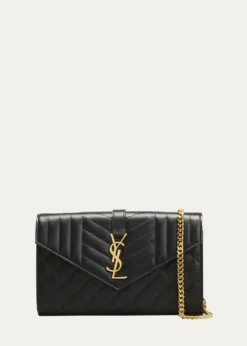 Saint LaurentEnvelope Triquilt YSL Crossbody in Grained Leather