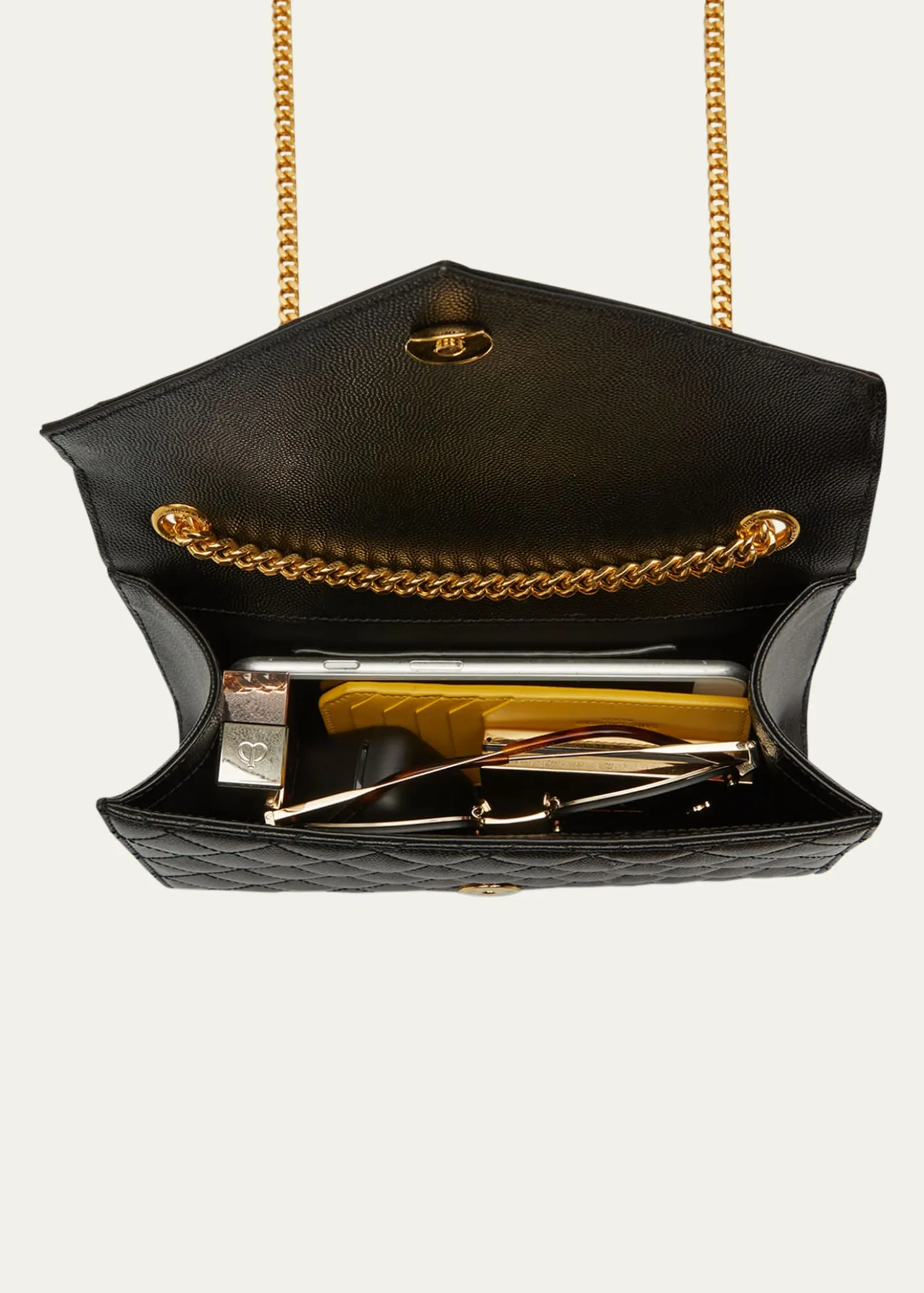 Saint LaurentEnvelope Triquilt Small YSL Shoulder Bag in Grained Leather
