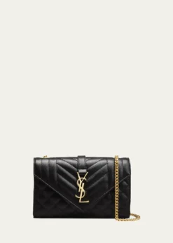 Saint LaurentEnvelope Triquilt Small YSL Shoulder Bag in Grained Leather