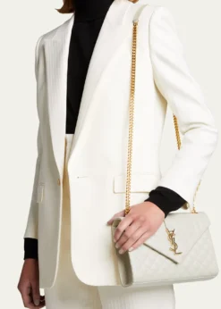 Saint LaurentEnvelope Triquilt Medium YSL Shoulder Bag in Grained Leather