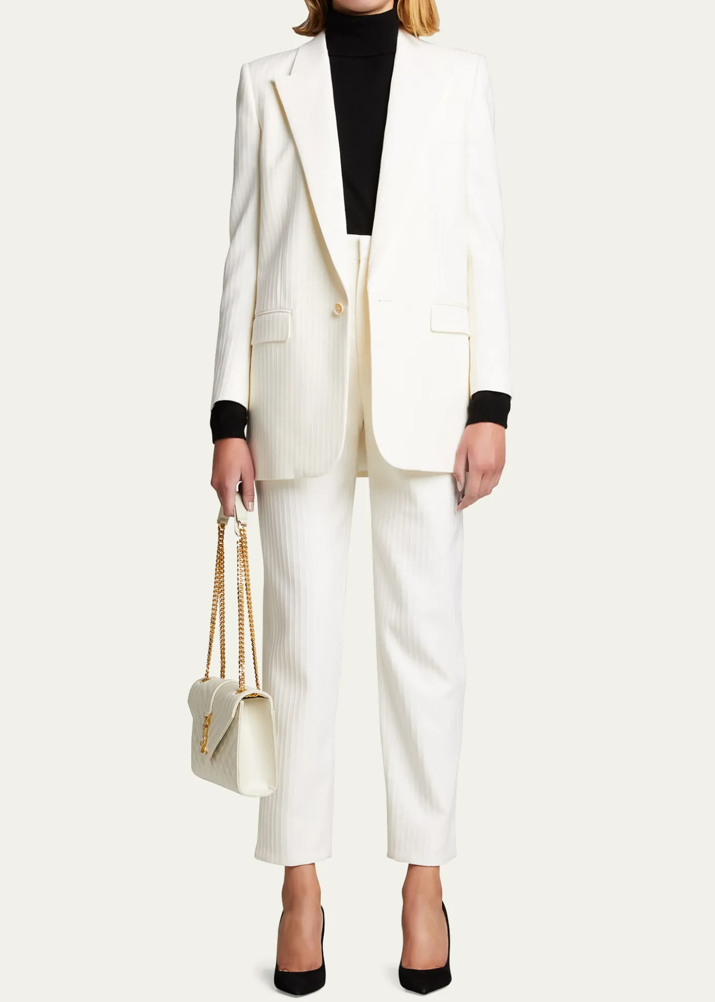 Saint LaurentEnvelope Triquilt Medium YSL Shoulder Bag in Grained Leather