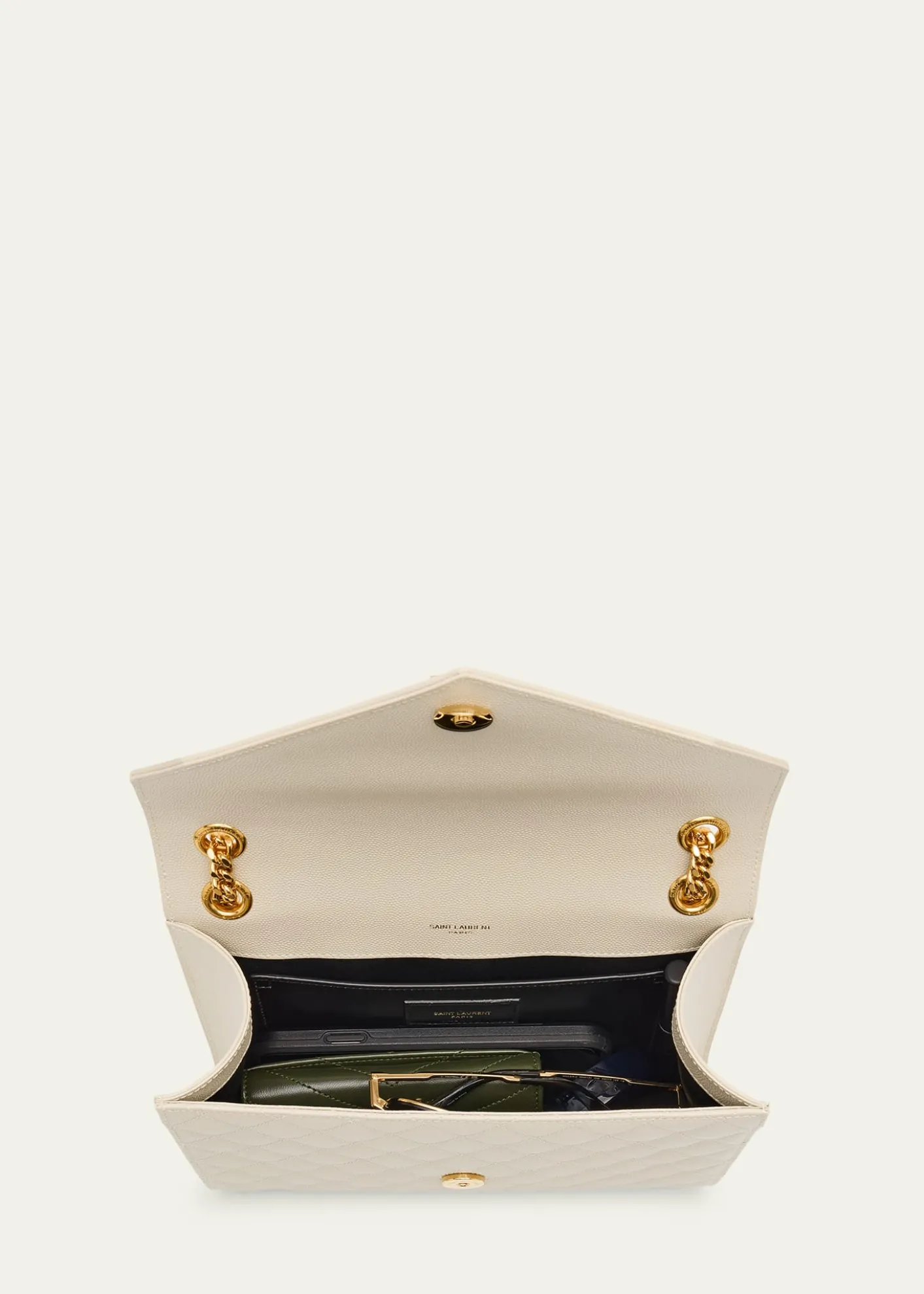 Saint LaurentEnvelope Triquilt Medium YSL Shoulder Bag in Grained Leather