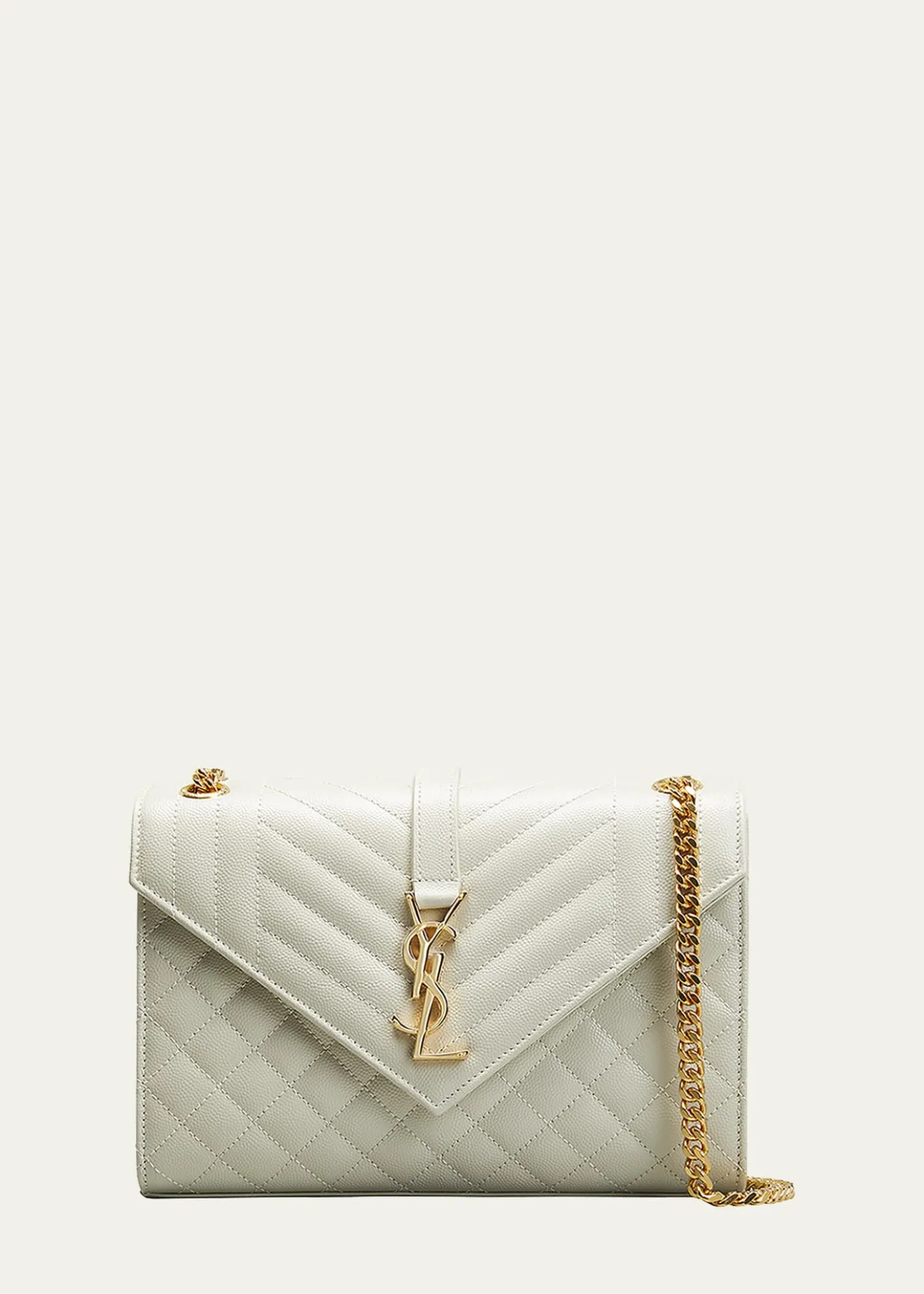Saint LaurentEnvelope Triquilt Medium YSL Shoulder Bag in Grained Leather