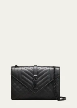 Saint LaurentEnvelope Triquilt Medium YSL Shoulder Bag in Grained Leather