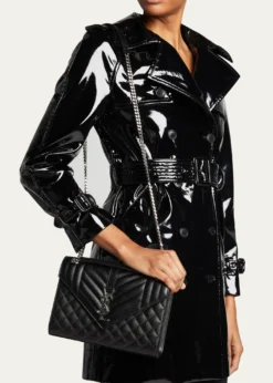 Saint LaurentEnvelope Triquilt Medium YSL Shoulder Bag in Grained Leather