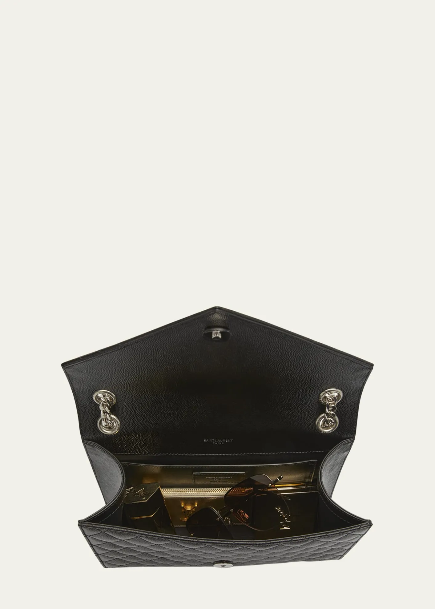 Saint LaurentEnvelope Triquilt Medium YSL Shoulder Bag in Grained Leather