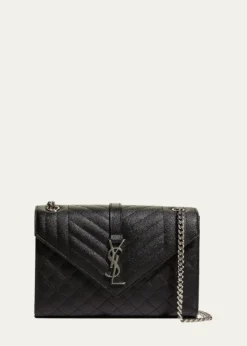 Saint LaurentEnvelope Triquilt Medium YSL Shoulder Bag in Grained Leather