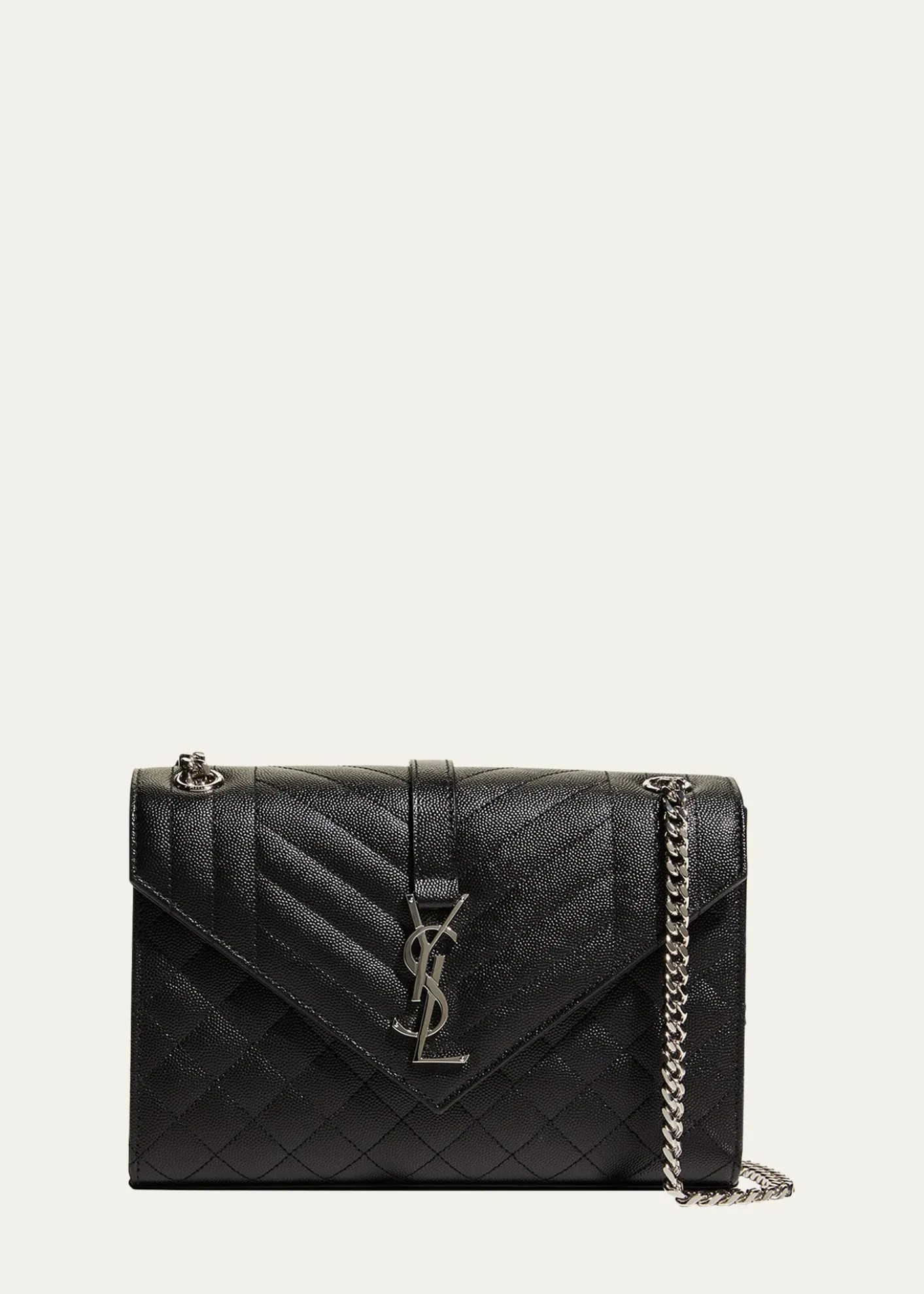 Saint LaurentEnvelope Triquilt Medium YSL Shoulder Bag in Grained Leather