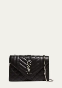 Saint LaurentEnvelope Triquilt Small YSL Shoulder Bag in Grained Leather
