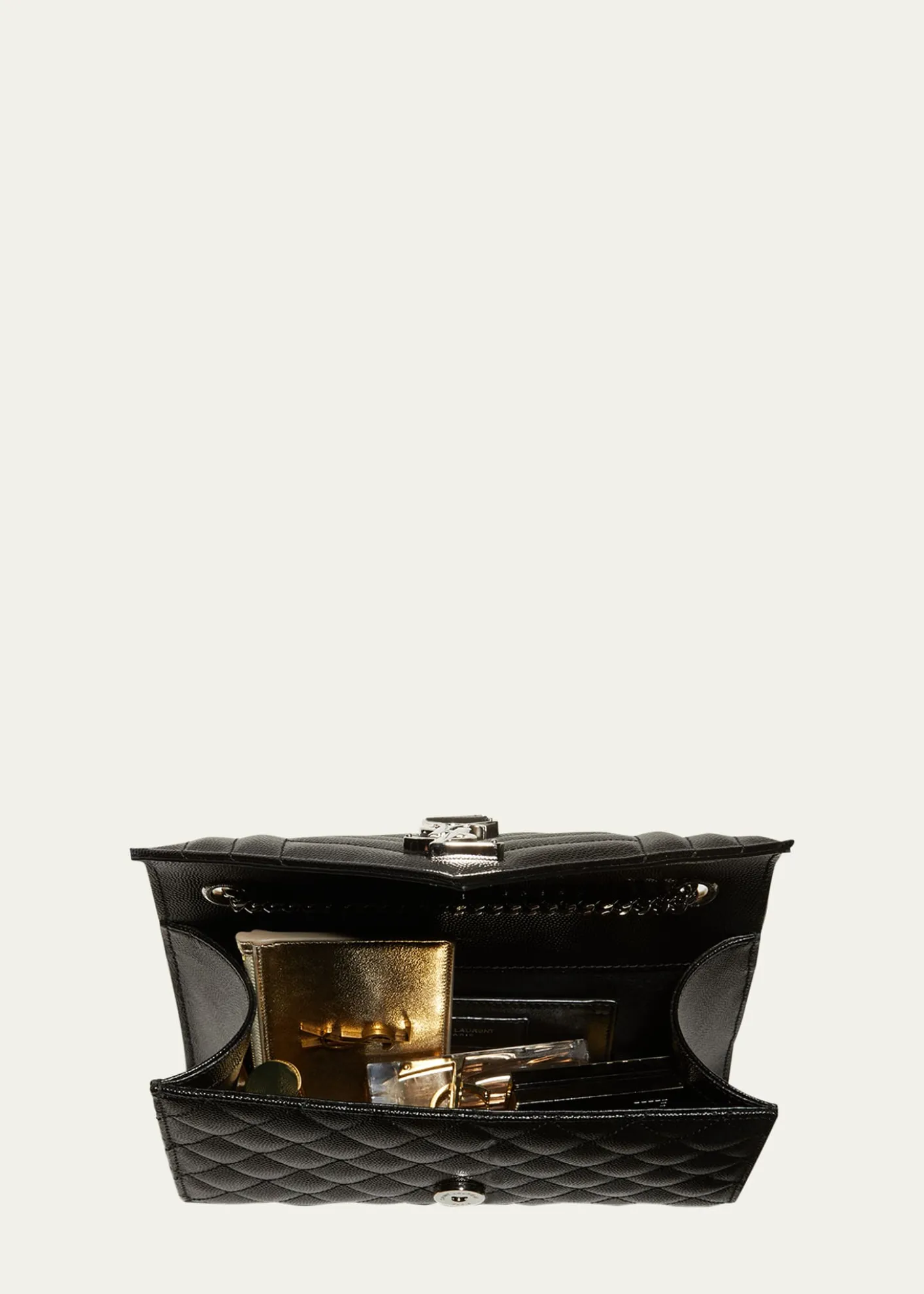 Saint LaurentEnvelope Triquilt Small YSL Shoulder Bag in Grained Leather