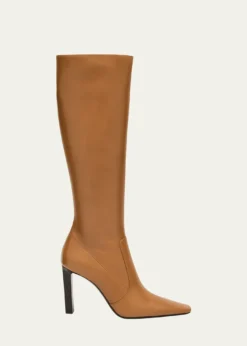 Saint LaurentFrancoise Smooth Leather Knee-High Boots