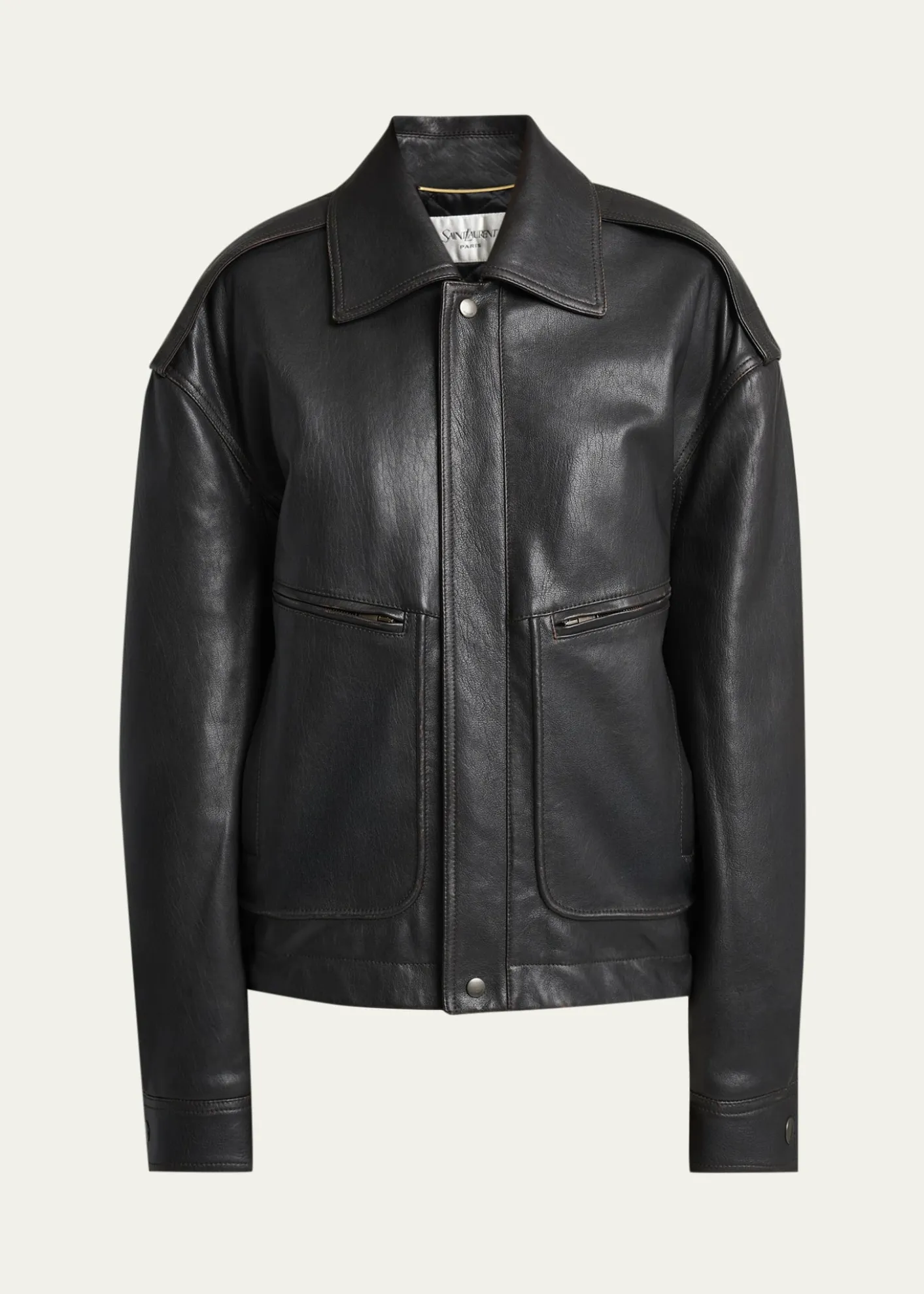 Saint LaurentFront Pocket Leather Jacket