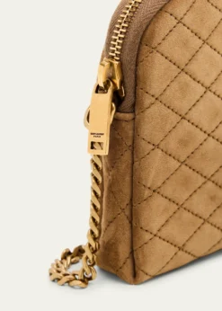 Saint LaurentGaby Mini YSL Crossbody Bag in Quilted Suede
