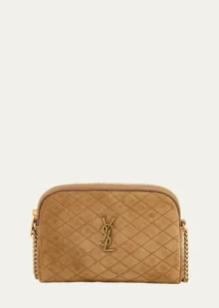 Saint LaurentGaby Mini YSL Crossbody Bag in Quilted Suede