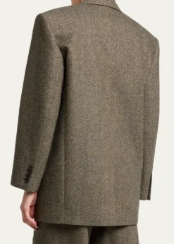 Saint LaurentHerringbone Wool Single-Breasted Jacket