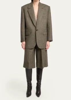 Saint LaurentHerringbone Wool Single-Breasted Jacket