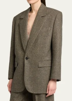 Saint LaurentHerringbone Wool Single-Breasted Jacket