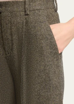 Saint LaurentHerringbone Wool Culotte Shorts