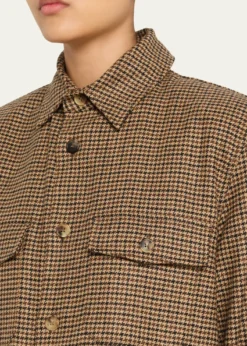 Saint LaurentHoundstooth Wool Shirt Jacket