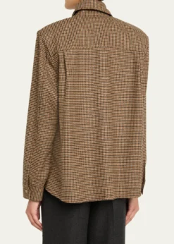 Saint LaurentHoundstooth Wool Shirt Jacket