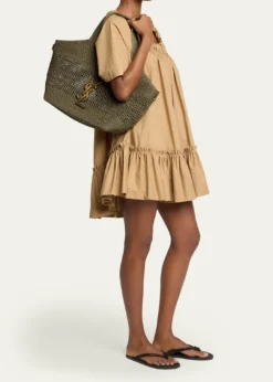 Saint LaurentIcare Medium Crochet Raffia Tote Bag