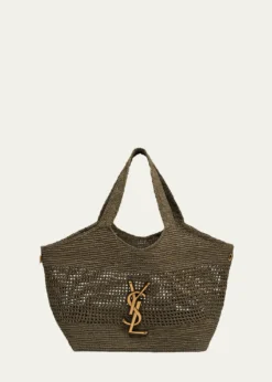 Saint LaurentIcare Medium Crochet Raffia Tote Bag