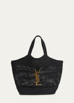 Saint LaurentIcare Medium Crochet Raffia Tote Bag